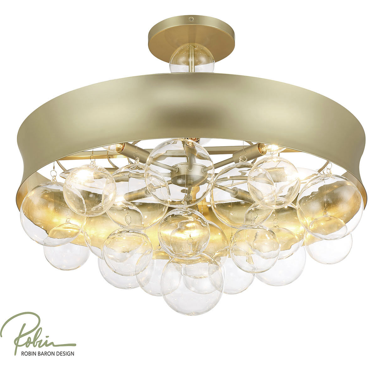 Verdi Square 8 Light 26 inch Soft Gold With Gold Leaf Convertible Pendant Ceiling Light